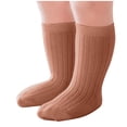 thumbnail image 1 of AINIYS Solid Mid Length Tube Socks for Boys and Girls Sweat Absorbing Odor Proof Comfortable Design Easy to Clean for Daily Wear and Special Kids' Socks Brown 1-2Years, 1 of 4