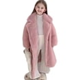 thumbnail image 1 of AINIYS Solid Teddy Fleece Thickened Long Sleeve Coat Button Closure Warm Jacket Soft Breathable Casual Outerwear for Kids Suitable for Birthday Wedding Holiday Fun Pink 5-6Years, 1 of 6