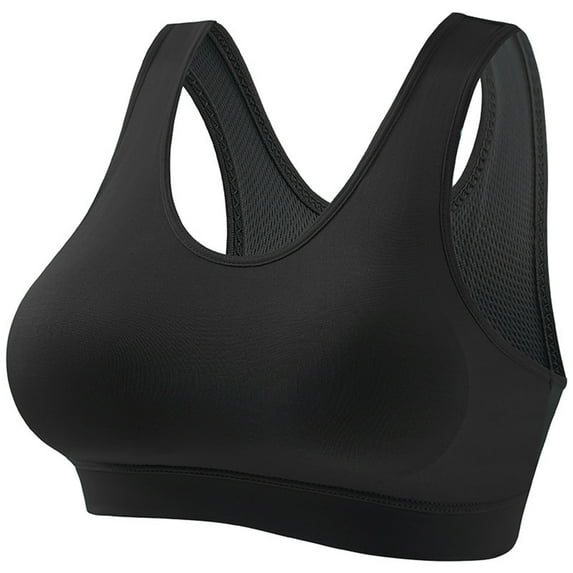 AINIYS Sports Bras Women Plus Size No Wired Full Coverage No Underwire Workout Yoga Bra Breathable Gym Activewear Bra Black L