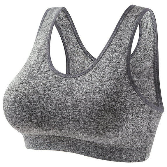 AINIYS Sports Bras Women Plus Size No Wired Full Coverage No Underwire Workout Yoga Bra Breathable Gym Activewear Bra Gray XXL