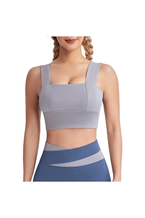 Sports Yoga Bra Soft Cup Bra Wireless Lift and Support Push-Up Bra Bralette Cleavage Bra Secure Fit Bra for Women Breathable Everyday Bras Gray M