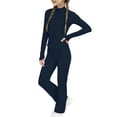 thumbnail image 1 of AINIYS Stand Collar Zip Up Slim Fit Athletic Set Girls Stand Collar Zip Up Top Breathable Stretchy Sportswear Outfit Navy 7-8Years, 1 of 7