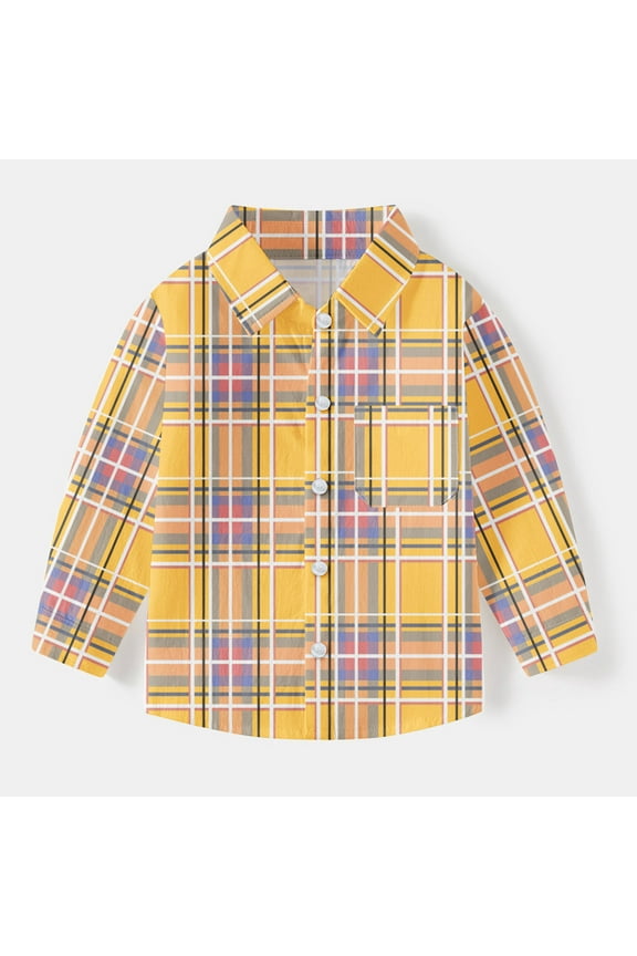 Toddle Collared Blouse Plaid Shacket Jacket Casual Loose School Uniform Vintage Fall and Spring Shirts Tops for Boys Long Sleeve Kids Fashion Clothes Button Down 3 Years Girls
