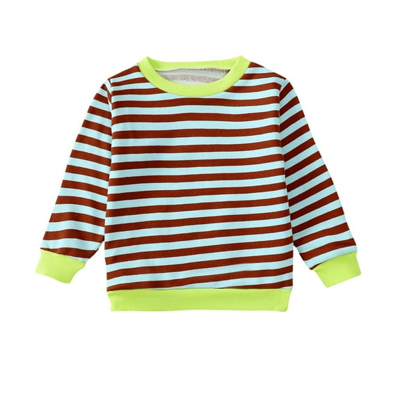 AINIYS Toddler Striped Sweatshirt Oversized Long Sleeve Rainbow Shirt Crewneck Pullover Tops Baby Girl Boy Fall Clothes