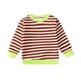 thumbnail image 1 of AINIYS Toddler Striped Sweatshirt Oversized Long Sleeve Rainbow Shirt Crewneck Pullover Tops Baby Girl Boy Fall Clothes, 1 of 2