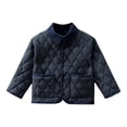 thumbnail image 1 of AINIYS Toddlers Quilted Lightweight Jackets Casual Long Sleeve Lapel Button up Puffer Coat with Pockets for baby Black 0 Years, 1 of 4