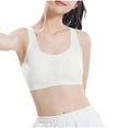 thumbnail image 1 of AINIYS Training Bra for Teen Bralette Wireless Soft Cup Bra Secure Fit Bra for Girls Lightly Padded Thin Style Bralettes Breathable Student Everyday Bras Modal Growth Bra White L, 1 of 9