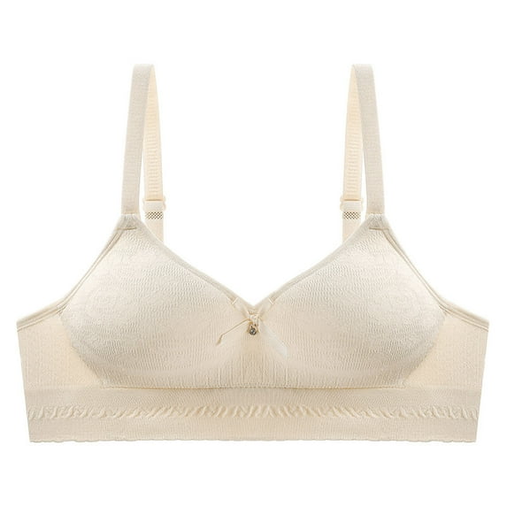 AINIYS Training Bra for Teen Bralette Wireless Thin Style Bralettes Modal Growth Bra Soft Cup Bra Secure Fit Bra for Girls Breathable Student Everyday Bras Lightly Padded Beige 16 Years