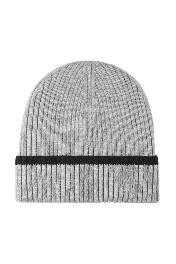 Warm Knitted Hat Thick Velvet Ear Protection Brimless Cap Elastic Fit for 54-60CM Hand Wash Men’s Outdoor Winter Wear Gray Free Size