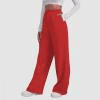 thumbnail image 1 of AINIYS Wide Leg Sweatpants for Women Elastic High Waisted Solid Drawstring Loose Pants with Pockets Red XL, 1 of 1