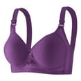 thumbnail image 1 of AINIYS Wide Straps Soft Cup Bra Wireless Bralette Breathable Everyday Bras Plus Size Armpit Fat Control Bra Secure Fit Bra for Women Purple 38, 1 of 2