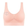 thumbnail image 1 of AINIYS Wide Straps Sports Yoga Bra Bralette Wireless Seamless Soft Cup Bra Women's Cleavage Bra Lift and Support Push-Up Bra No Underwire T-Shirt Bra Breathable Everyday Bras Rose Gold XXL, 1 of 5