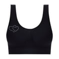 thumbnail image 1 of AINIYS Wide Straps Sports Yoga Bra Bralette Wireless Seamless Soft Cup Bra Women's Cleavage Bra Lift and Support Push-Up Bra No Underwire T-Shirt Bra Breathable Everyday Bras Black XL, 1 of 6
