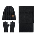 thumbnail image 1 of AINIYS Winter Women's Warm Wool Hat Scarf Gloves Set Double Layer Thick Knitted Windproof Ear Protection Casual Daily Black Free Size, 1 of 3