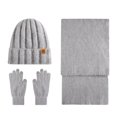 thumbnail image 1 of AINIYS Winter Women's Warm Wool Hat Scarf Gloves Set Double Layer Thick Knitted Windproof Ear Protection Casual Daily Gray Free Size, 1 of 3