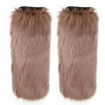 thumbnail image 1 of AINIYS Women Faux Fur Leg Warmers Long Furry Leg Foot Boot Cuffs Girls Winter Boot Socks Khaki L, 1 of 3