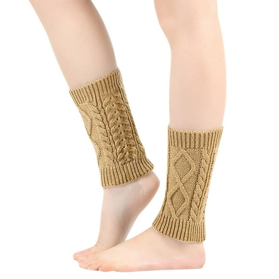 AINIYS Women Knit Leg Warmers Boot Cuffs Topper Socks Short Leg Warmers Short Boots Socks Warm and comfortable Gold Free Size