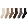 thumbnail image 1 of AINIYS Women Multicolor Solid Color Ankle Flully Warm Socks Knit Long Cotton Frilly Socks Cozy Soft Socks Fall Winter 6 Pairs Beige Free Size, 1 of 3