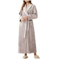 thumbnail image 1 of AINIYS Women Plush Soft Robe Lightweight Plush Warm Fleece Bathrobe for Women Long Plush Loungewear for Women Full Length Gray XXXL, 1 of 7