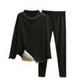 thumbnail image 1 of AINIYS Women Two Piece Outfits Oversized Turtleneck Knit Pullover Sweater Top and Pants Loungewear Set Fall Outfits Black XL, 1 of 3