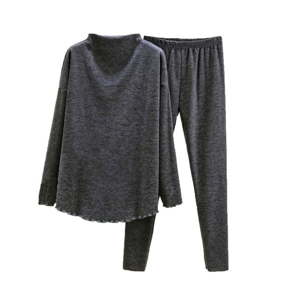 AINIYS Women Two Piece Outfits Oversized Turtleneck Knit Pullover Sweater Top and Pants Loungewear Set Fall Outfits Dark Gray XXL