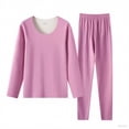 thumbnail image 1 of AINIYS Women Winter Warm Thermal Underwear Set Fleeve Layered Long Sleeve Set Fall Winter Outfits Purple L, 1 of 3