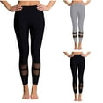 thumbnail image 1 of AINIYS Women's Annular Mesh High Waist Leggings Yoga Pants Conceal Tummy Stretch Workout Yoga Leggings Black L, 1 of 4