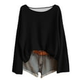 thumbnail image 1 of AINIYS Women's Boat Neck Oversized Slouchy Tops Casual Basic Layering Daily Wear Blouse Black L, 1 of 7