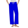 thumbnail image 1 of AINIYS Women's Casual Wide Leg Sleeppants Fleece Soft Pjs Pants Drawstring Solid Pants with Pockets Multicolor Pajamas for Women _s XXL, 1 of 8