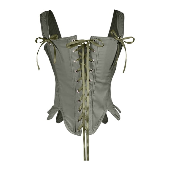AINIYS Women's Corset Bustier Shapewear Gothic Vintage Style Shaper for Waist Training Party Daily Wear Army Green L