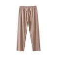 thumbnail image 1 of AINIYS Women's Elastic Waist Wide-Leg Pants Soft Comfy Trousers for Daily Wear Lounging Sleep Casual Errands Khaki XXL, 1 of 7