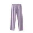 thumbnail image 1 of AINIYS Women's Elastic Waist Wide-Leg Pants Soft Comfy Trousers for Daily Wear Lounging Sleep Casual Errands Purple XL, 1 of 3