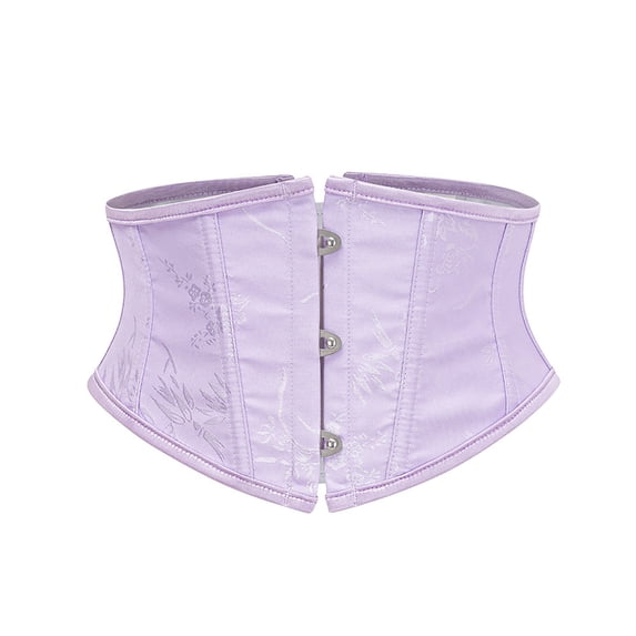 AINIYS Women's Embroidered Button-Front Waist Cincher Vintage Shapewear Waist Trainer for Party Club Evening Formal Occasions Purple M