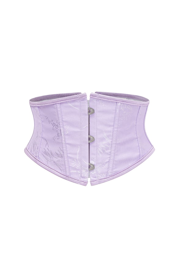 Women's Embroidered Button-Front Waist Cincher Vintage Shapewear Waist Trainer for Party Club Evening Formal Occasions Purple XS