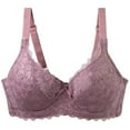 thumbnail image 1 of AINIYS Women's Lace Bras Push Up Solid Color Soft Padding Classic Lift Up Full Coverage Adjustable Comfy Everyday Bra Purple 90D, 1 of 4