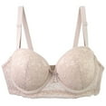 thumbnail image 1 of AINIYS Women's Lace Push Up Bra Underwire Padded Support Full Coverage Lift Adjustable Strap Everyday Bra Beige 85C, 1 of 4