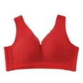 thumbnail image 1 of AINIYS Women's Lift and Support Push-Up Bra Wireless Breathable Everyday Bras Floral Lace Cleavage Bra Plus Size Armpit Fat Control Bra Lightweight Minimizer Bra for Summer Bralette Red 40, 1 of 3