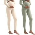 thumbnail image 1 of AINIYS Women's Maternity Leggings 2PC Set Stretch Supportive Trousers for Pregnancy Daily Wear Brown M, 1 of 3