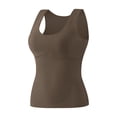 thumbnail image 1 of AINIYS Women's Neck Sleeveless Shaping Tank Tops Slimming Supportive Layering Daily Loungewear Blouse Brown S, 1 of 1