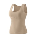 thumbnail image 1 of AINIYS Women's Neck Sleeveless Shaping Tank Tops Slimming Supportive Layering Daily Loungewear Blouse Khaki M, 1 of 2