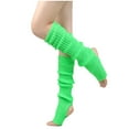 thumbnail image 1 of AINIYS Women’s Neon Knit Leg Warmer Knee High Leg Socks for 80s Party Dance Sports Yoga Accessories Green Free Size, 1 of 3