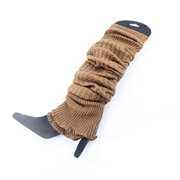 AINIYS Women's Ribbed Knit Leg Warmers Boot Long Socks Solid Color Knee High Knitted Leg Warmers Khaki Free Size