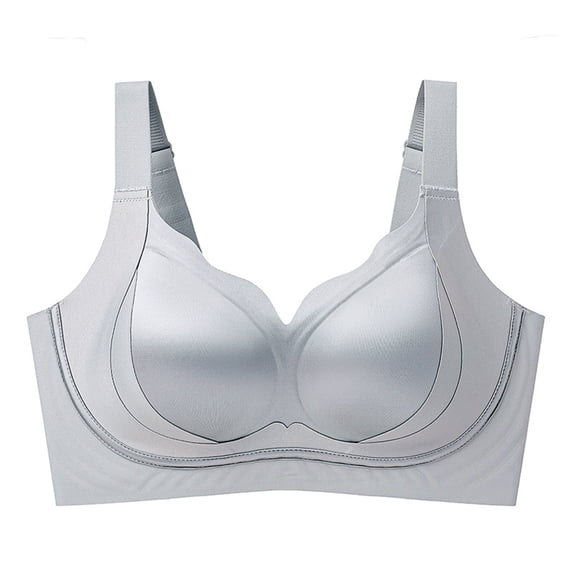 AINIYS Women's Saggy Breast Support Adjustment Bras Push Up Seamless Wireless Full Coverage Bralettes No Underwire Everyday Bra Gray L