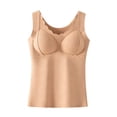 thumbnail image 1 of AINIYS Women's Scallop Neck Thermal Tank Top with Built-in Bra Soft Warm Comfortable Winter & Daily Wear Essential Layering Shirt for Office Lounging Beige XL, 1 of 6