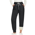 thumbnail image 1 of AINIYS Women's Sherpa Lined Sweatpants Winter Warm Fleece Casual Pants Insulated Comfy High Waisted Thermal Athletic Joggers with Pockets Dark Gray M, 1 of 3