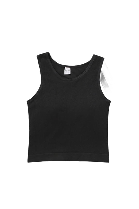 Women's Sleeveless Neck Tank Top Lifting Shapewear Bust & for Daily Wear Workout Casual Outings Black L