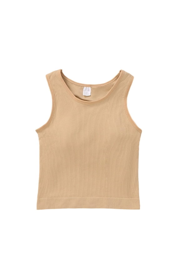 Women's Sleeveless Neck Tank Top Lifting Shapewear Bust & for Daily Wear Workout Casual Outings Khaki XL