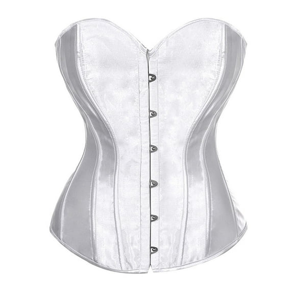AINIYS Women's Strapless Hook-and-Eye Corset Vintage Shapewear Waist Trainer for Party Club Evening Formal Occasions White XXXXXL