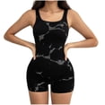 thumbnail image 1 of AINIYS Women's Tie-Dye Ribbed Sleeveless Romper Slimming Shapewear for Daily Wear Party Casual Clothing Occasions Black L, 1 of 4