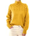 thumbnail image 1 of AINIYS Women's Turtleneck Cable-Knit Sweater Classic Cozy Layering Daily Winter Wear Blouse Yellow XXXXL, 1 of 5